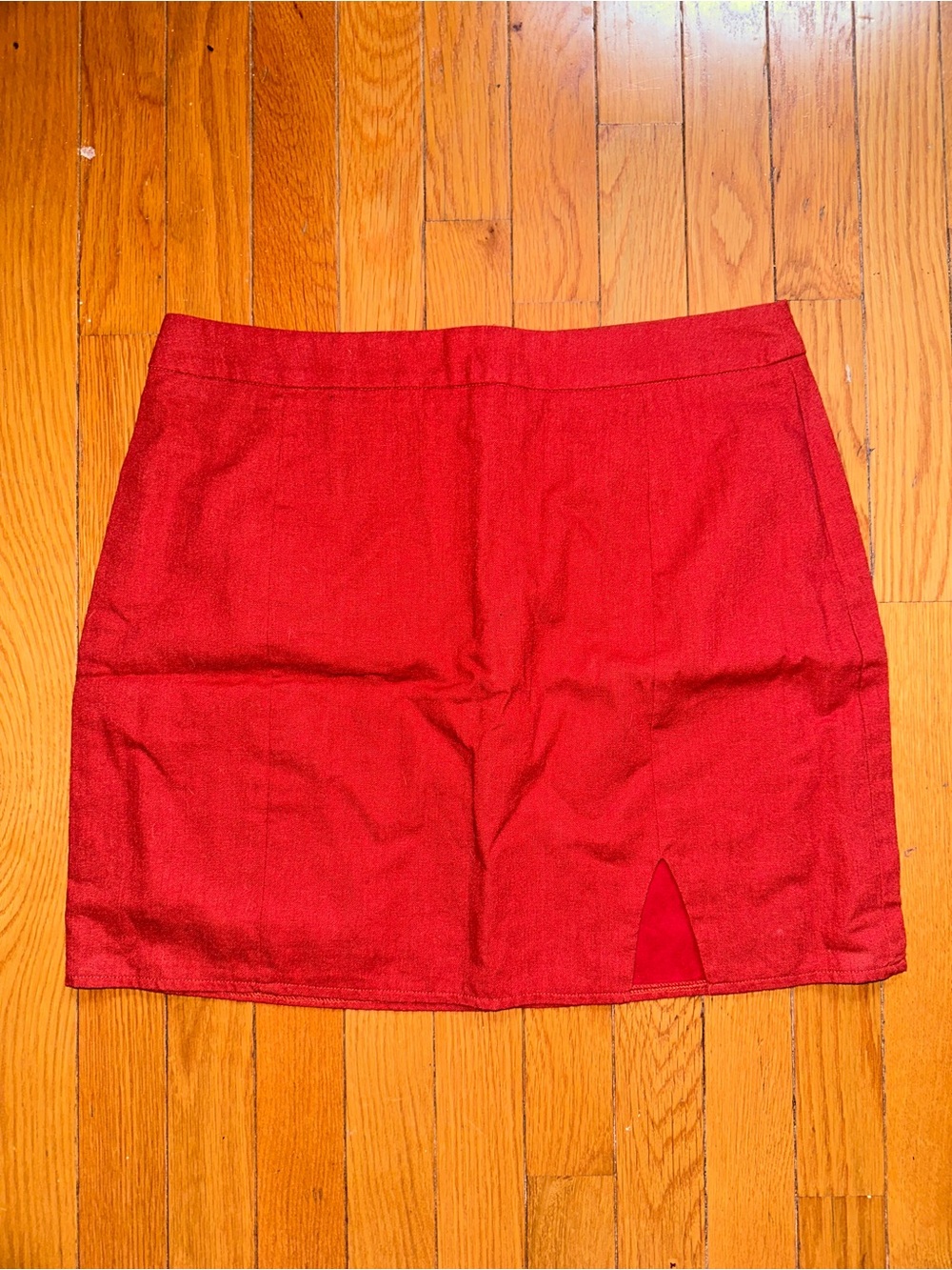 Showpo Red Linen Mini Skirt